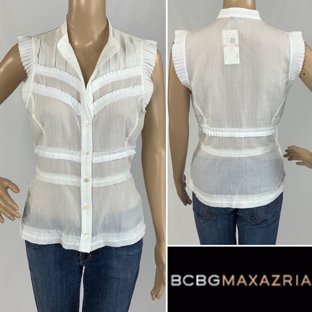 BNWT BCBG MAX AZRIA tonal stripe sleeveless blouse